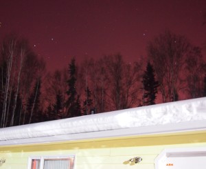 The sky and auroras glowed all night long on this day/night March 16/17, 2013