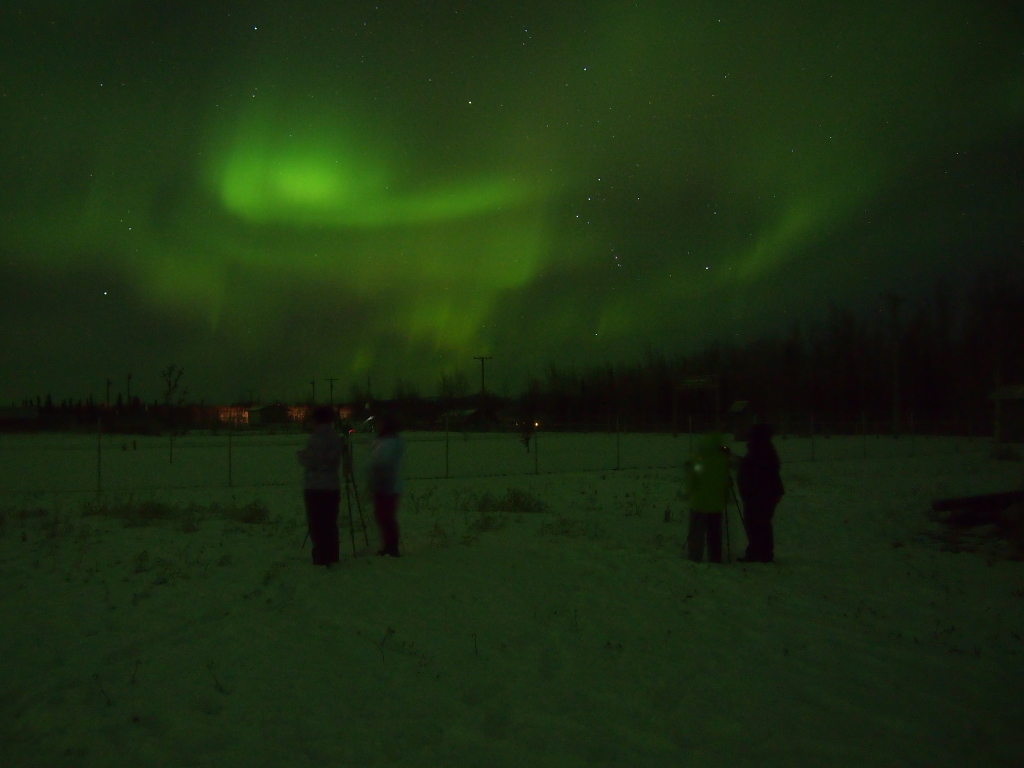 people get together to catch the lights