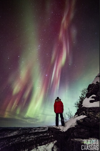 Aurora Chasers red pink burst Fairbanks Alaska